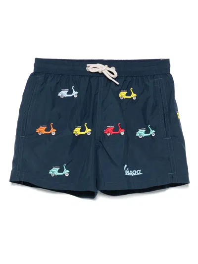 Mc2 Saint Barth Kids' Jean Lighting Swim Shorts In Blue