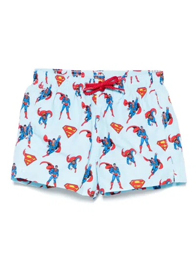 Mc2 Saint Barth Kids' Jean Lighting Swim Shorts In Blue