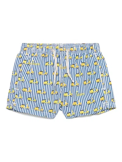 Mc2 Saint Barth Kids' Jean Lighting Swim Shorts In Blue