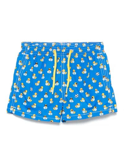 Mc2 Saint Barth Kids' Jean Lighting Swim Shorts In Blue