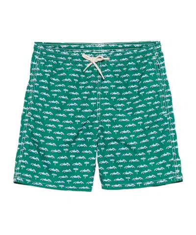 Mc2 Saint Barth Kids' Jean Lighting Swim Shorts In Forest Green