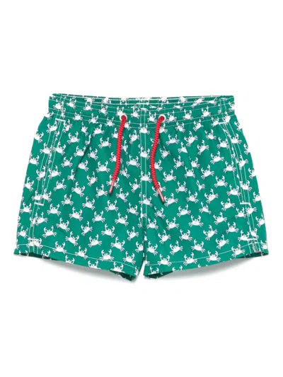 Mc2 Saint Barth Kids' Jean Lighting Swim Shorts In Green