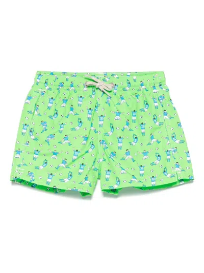 Mc2 Saint Barth Kids' Jean Lighting Swim Shorts In Green