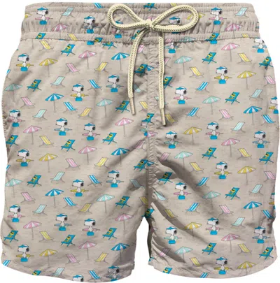 Mc2 Saint Barth Jean Lighting Swim Shorts With Snoopy Print In Multi