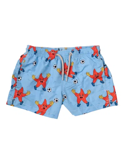 Mc2 Saint Barth Kids'  Jean Lighting-starfish Football 30 In Blue