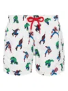 Mc2 Saint Barth Boys Superheroes Mix Swim Shorts In White