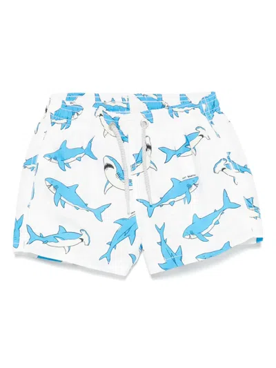 Mc2 Saint Barth Kids' Jean Swim Shorts In White