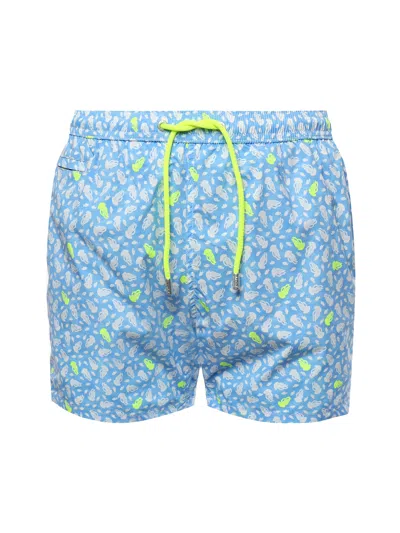 Mc2 Saint Barth Jellyfish Print Swimsuit In Blue