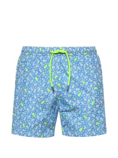 Mc2 Saint Barth Jellyfish-print Swim Shorts In Blue