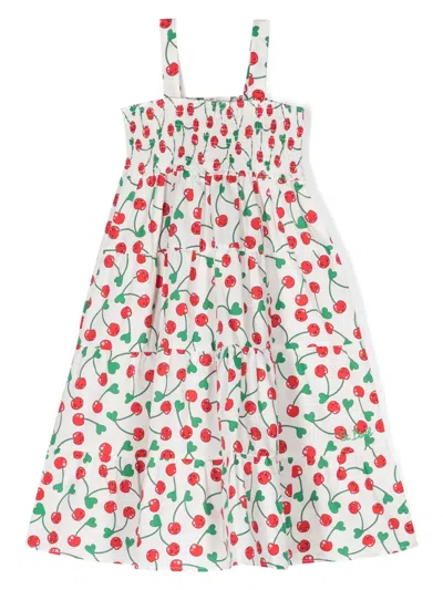 Mc2 Saint Barth Kids' Jemine Jr Cherry-print Skirt In White