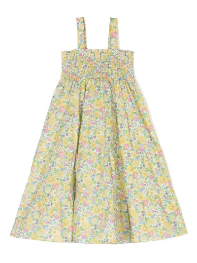 Mc2 Saint Barth Kids' Jemine Jr Floral-print Skirt In Yellow