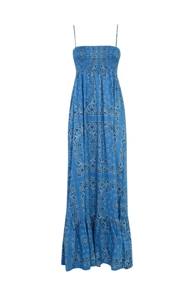 Mc2 Saint Barth Jemma Bandana Dress In Cotton In Blu