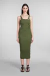 Mc2 Saint Barth Woman Ribbed Cotton Jersey Tank Dress Jennifer In Green