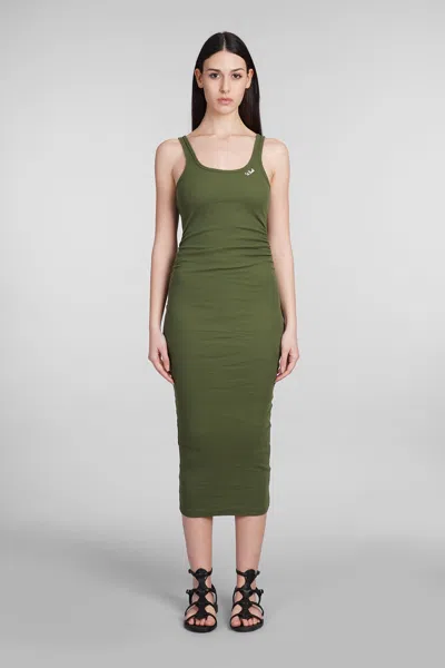 Mc2 Saint Barth Woman Ribbed Cotton Jersey Tank Dress Jennifer In Green