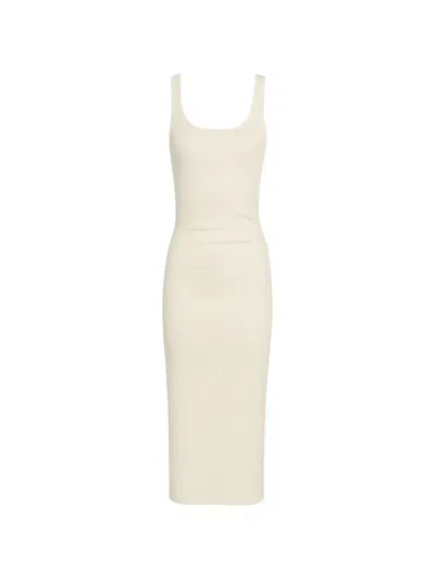 Mc2 Saint Barth Jennifer Ribbed Logo Dress In Neutral