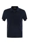 Mc2 Saint Barth Jeremy Cotton Terry Polo Shirt In Navy