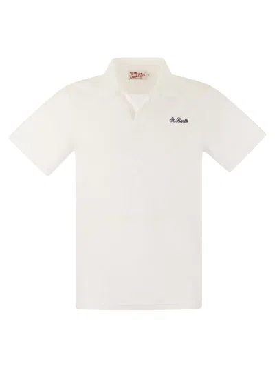 Mc2 Saint Barth Jeremy Cotton Terry Polo Shirt In White