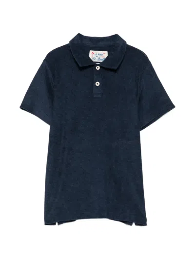 Mc2 Saint Barth Kids' Jeremy Jr Terry-cloth Polo Shirt In Blue