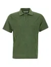 Mc2 Saint Barth Soft Texture Split Neck Polo In Green