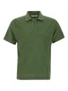 Mc2 Saint Barth Soft Texture Split Neck Polo In Green