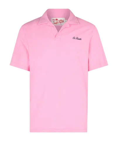 Mc2 Saint Barth Jeremy Terry-cloth Polo Shirt In Pink