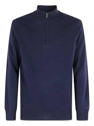 Mc2 Saint Barth Jermyn Zip-up Sweater In Blue
