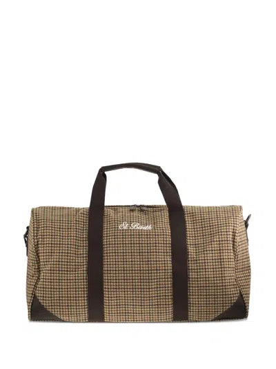 Mc2 Saint Barth Jetleg Houndstooth Holdall In Brown