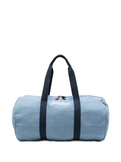 Mc2 Saint Barth Jetleg Logo-embroidered Holdall Bag In Blue