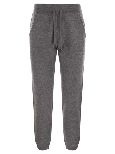 Mc2 Saint Barth Track Knitted Sweatpants With Pockets In Grey
