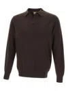 Mc2 Saint Barth Johnny-collar Ribbed Sweater In Brown