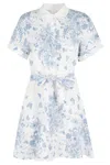 Mc2 Saint Barth Joseline Mini Dress With Floral Print In Blue