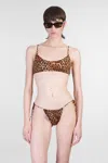 Mc2 Saint Barth Leopard-print Bikini Top In Brown