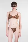 Mc2 Saint Barth Leopard-print Bikini Top In Brown