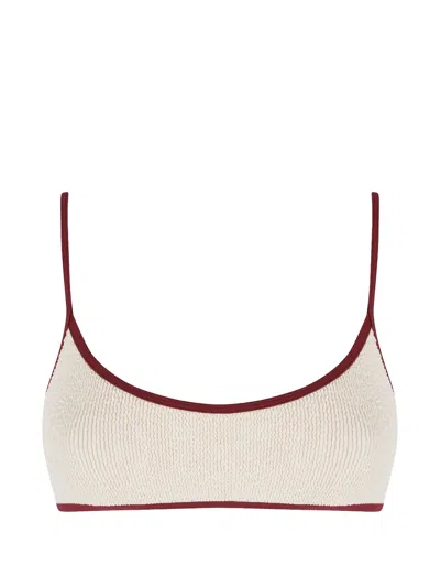 Mc2 Saint Barth Judy Crinkle Bikini Top In Neutral