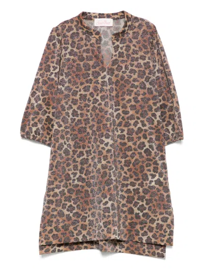 Mc2 Saint Barth Kids' Jumeira Dress In Brown