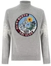 Mc2 Saint Barth Man Half-turtleneck Sweater With Matterhorn Jacquard Print In Matterhorn Club 15ml
