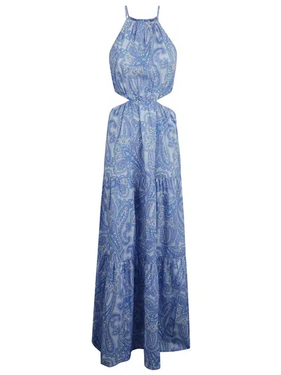 Mc2 Saint Barth Kaby Cut-out Detailed Sleeveless Dress In Blue