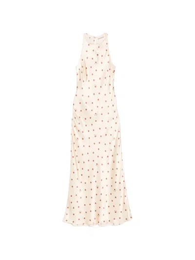 Mc2 Saint Barth Katy Polka-dot Maxi Dress In Neutral