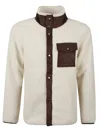 Mc2 Saint Barth High Collar Jacket Contrast Trim In White