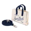 Mc2 Saint Barth Keyring Bag Navy Blue/beige In Multi
