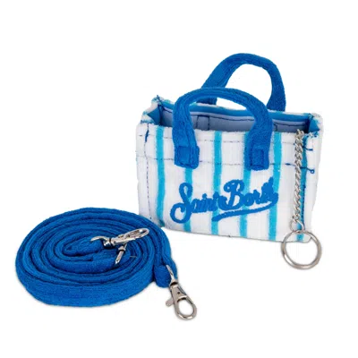 Mc2 Saint Barth Keyring Bag Terry Stripes Blue