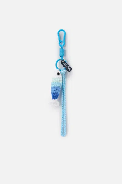 Mc2 Saint Barth Keyring Loop With Crochet Sardine Fish In Blue