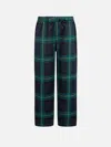 Mc2 Saint Barth Kid Pajama Pants With Tartan Print In Blue
