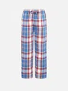 Mc2 Saint Barth Kid Pajama Pants With Tartan Print In Pink