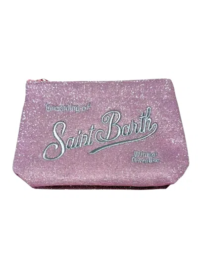 Mc2 Saint Barth Kids "aline Lurex" Pouch In Silver