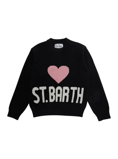 Mc2 Saint Barth Kids Baby Girl Mini Wool Crew-neck Sweater In Purple