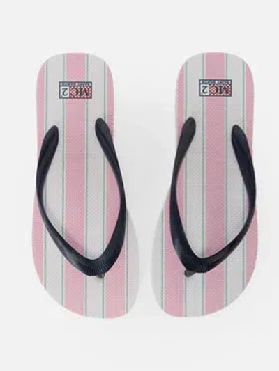 Mc2 Saint Barth Kids Flip Flop Beach Stripes In Multi