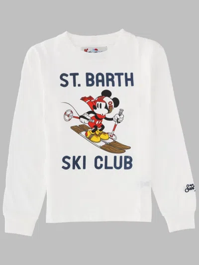 Mc2 Saint Barth Kids Luton Jr Sled Mood 51 Snoopaint Graphic Sweatshirt In White