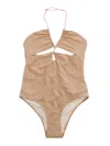 Mc2 Saint Barth Kinsley Lurex-detail Swimsuit In Bronze