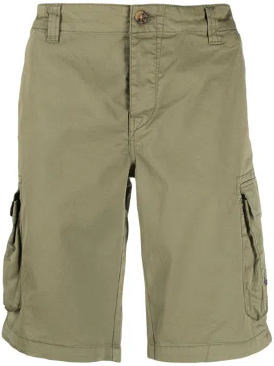 Mc2 Saint Barth Knee-length Cotton Cargo-shorts In Green